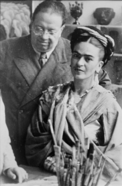 Dieqo Rivera ilə Frida Kalo San Anxeldəki studiyada, 1940