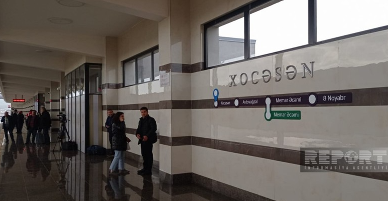 Bakı metrosunun ikinci yerüstü stansiyası ilk sərnişinlərini qarşılayıb