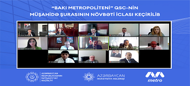 “Bakı Metropoliteni” QSC-nin müşahidə şurasının növbəti iclası keçirilib