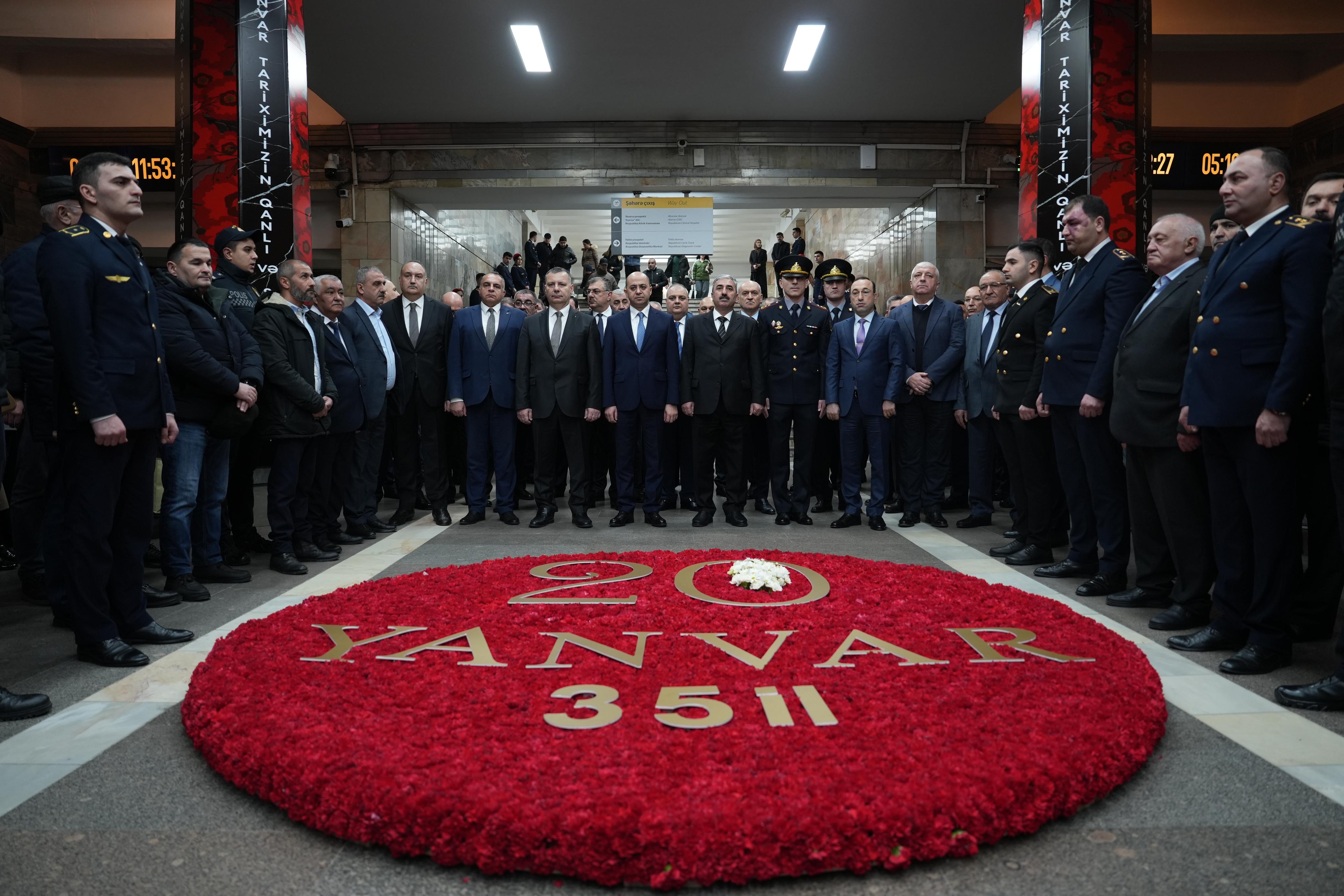 Bakı Metropolitenində 20 Yanvar şəhidlərinin xatirəsi anılıb